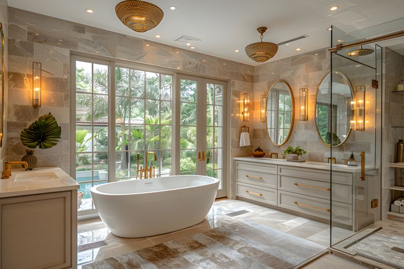 Luxury Bathtub with Modern Fixtures